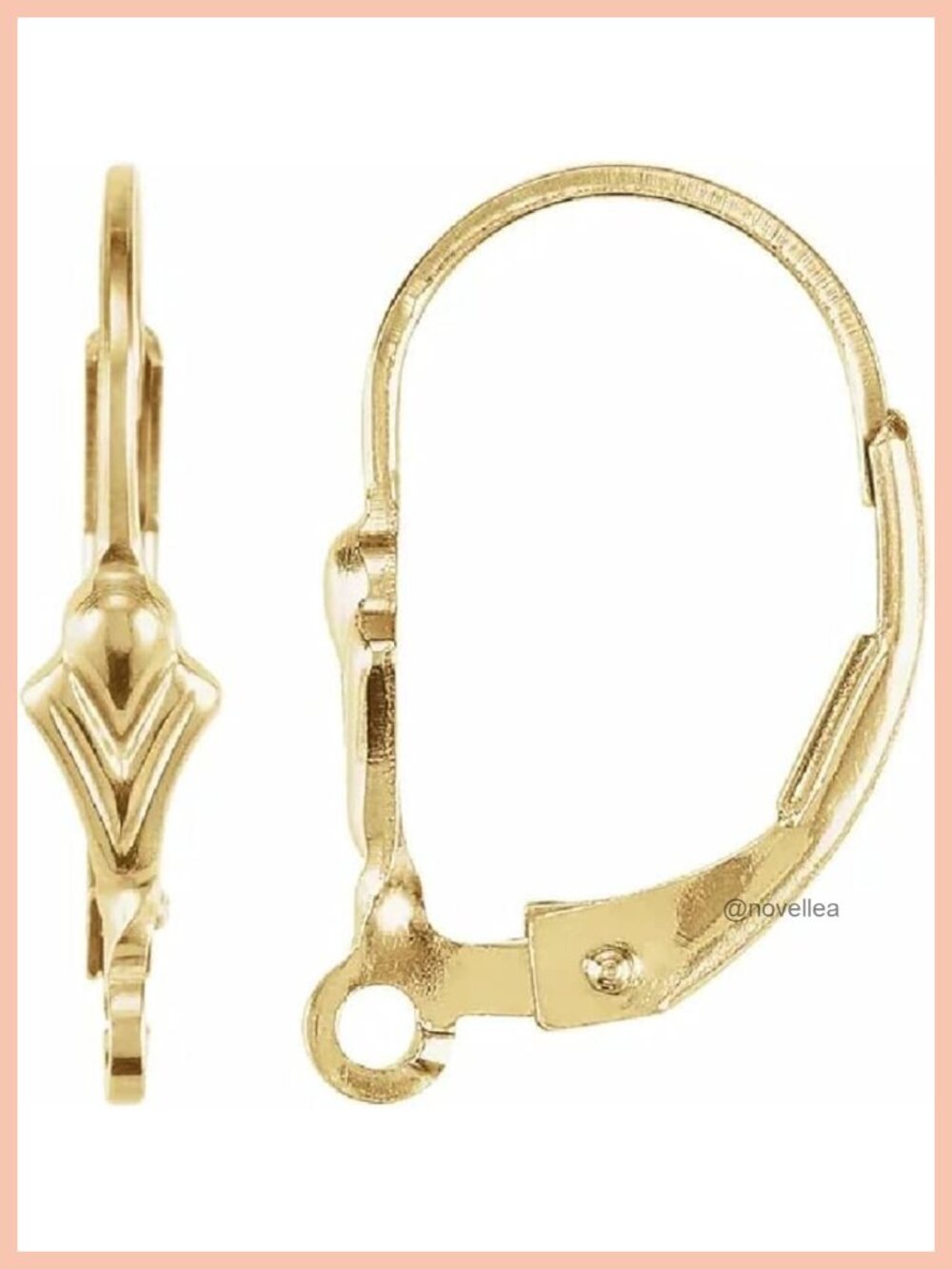 14K Gold-Filled Lever Back Earrings Pair Fleur-de-Lis Drop Dangle Jewelry